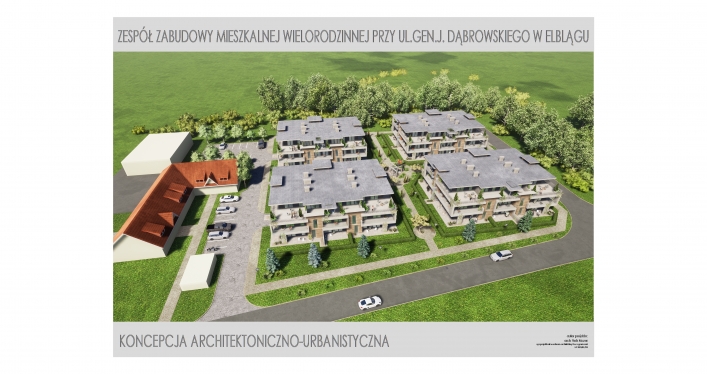  Elbląg. Czy przy Dąbrowskiego powstaną cztery budynki wielorodzinne? (+wizualizacja) 