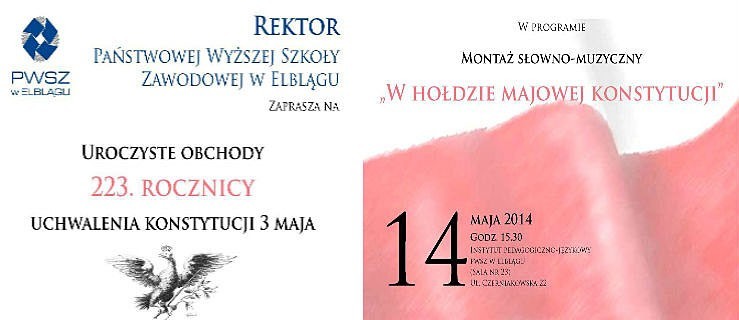 Obchody święta uchwalenia konstytucji 3 maja w PWSZ