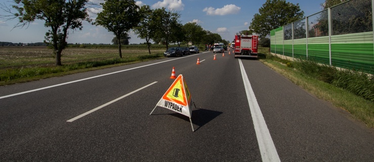 Kolizja czterech samochodów w Kazimierzowie