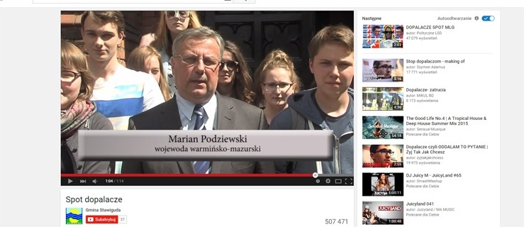 Wojewoda warmińsko-mazurski „atakuje” spotem o dopalaczach