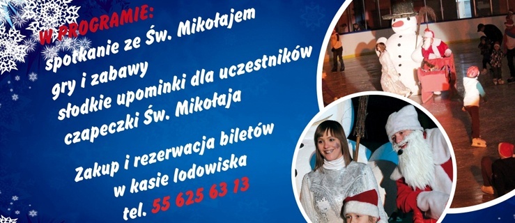 W niedzielę bądź razem ze św. Mikołajem na lodowisku