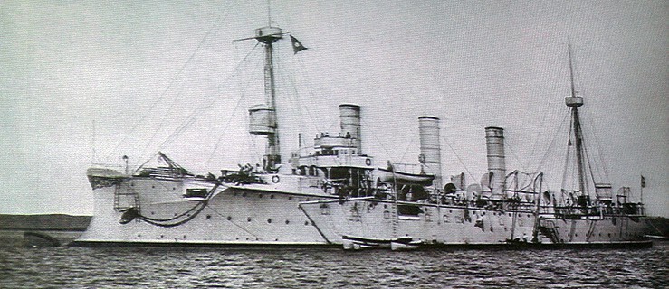 S.M.S Gefion - pierwszy krążownik ze stoczni Schichaua ukończony w 1894 r.