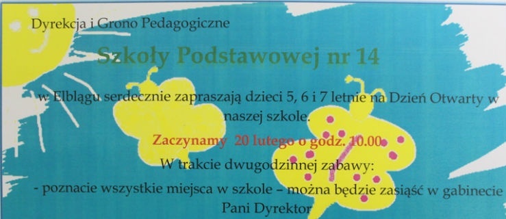 SP nr 14 zaprasza na Dzień Otwarty