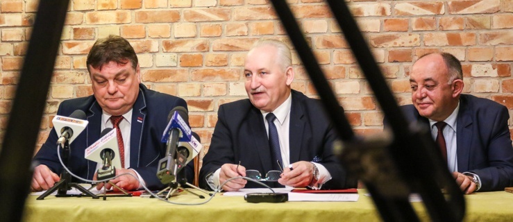 Od lewej: Prezydent Wróblewski, Marszałek Brzezin, Wicemarszałek Sycz