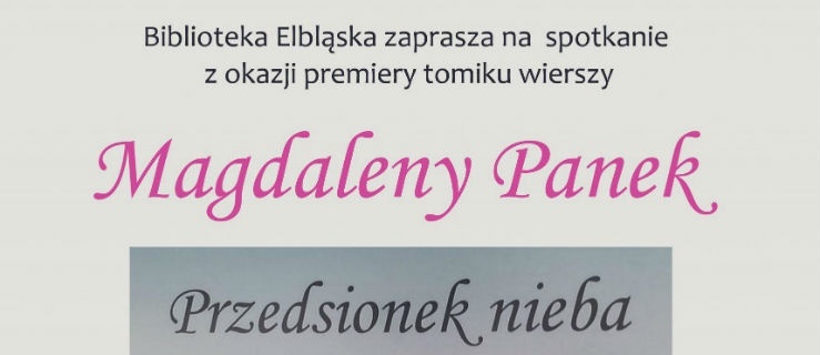 Spotkanie poetyckie z Magdaleną Panek