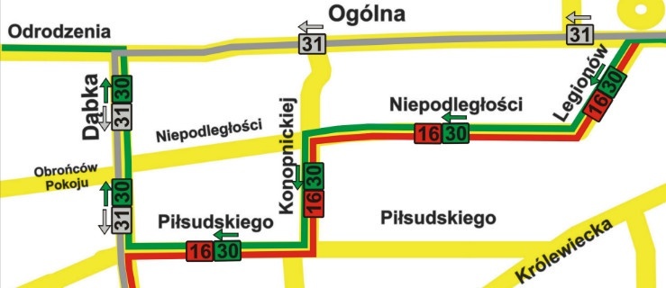 Komunikat ZKM - objazdy na liniach 16, 30 i 31