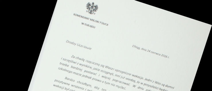 Policyjny list do uczniów