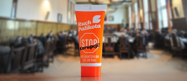 Działacze Ruchu Palikota rozdawali na sesji antykorupcyjny żel do rąk
