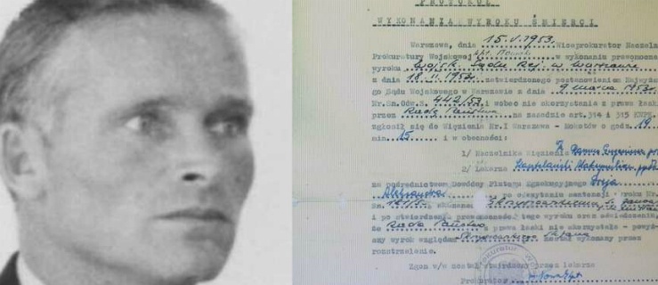 Stefan Skrzyszowski. Protokół z wykonania wyroku śmierci