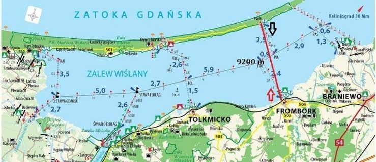 Kapitan jachtu został ukarany za przekroczenie granicy na Zalewie Wiślanym