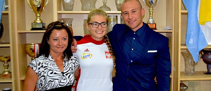 Marta Witkowska i jej trenerzy: Agnieszka Banaś i Wojciech Załuski;