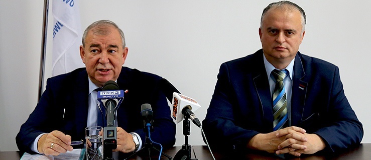 Od lewej: poseł na Sejm RP Jerzy Wilk oraz przewodniczący Rady Miejskiej w Elblągu Marek Pruszak,