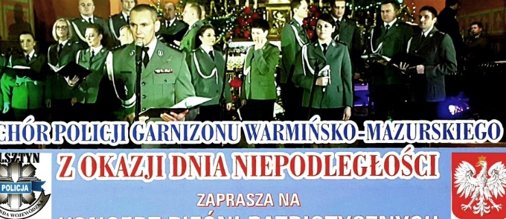 Elbląg. Koncert pieśni patriotycznych w wykonaniu policyjnego chóru 
