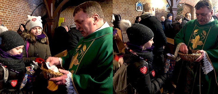 Ksiądz z Elbląga przekazał wszystkie pieniądze z tacy do puszek wolontariuszy WOŚP!