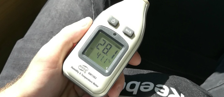 Temperatura zmierzona przez autorów strony meteo.elblag w tramwaju linii nr 1