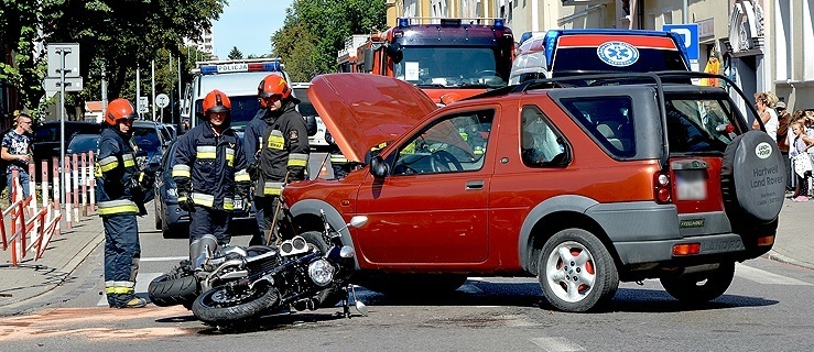 Wypadek. Motocyklista w szpitalu