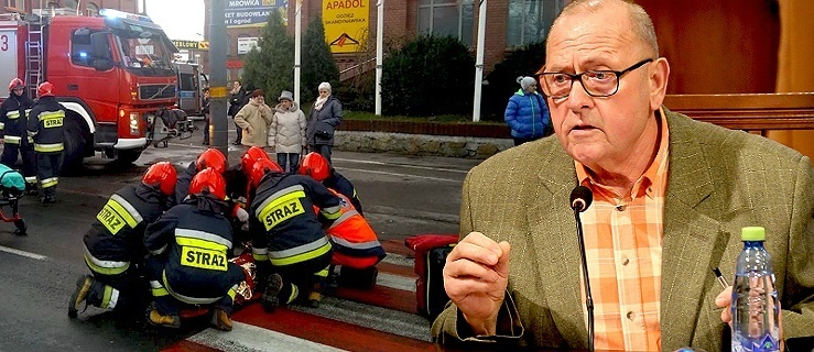 Potrącenie na Al. Grunwaldzkiej w Elblągu (26 XI 2018 r.) / Radny Andrzej Tomczyński