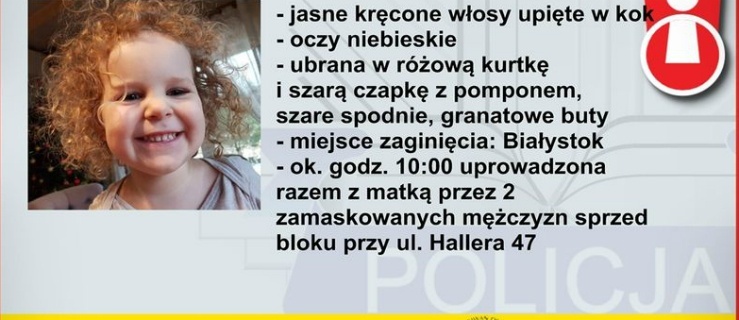 Porwanej Amelki szuka policja z całej Polski
