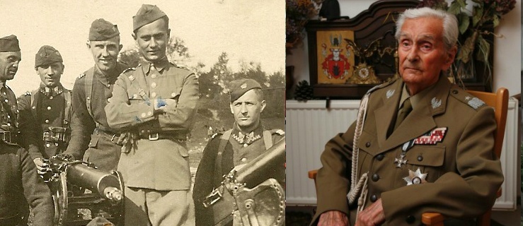 Bolesław Nieczuja-Ostrowski ze swoimi żołnierzami z 5. Pułku Strzelców Podhalańskich  podczas ćwiczeń, okolice Przemyśla. Maj 1935, kurs praktyczny 22.Dywizji Piechoty Górskiej / zdjęcie wykonane pod koniec lat dziewięćdziesiątych 