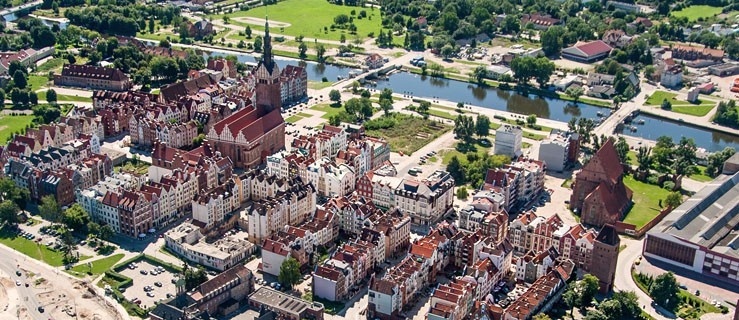 Stare Miasto w Elblągu z lotu ptaka