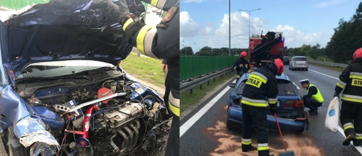  Wypadek na S7. Uderzył w barierkę 
