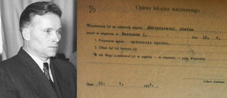 Stefan Skrzyszowski / opinia lekarza więziennego o wykonaniu kary śmierci 