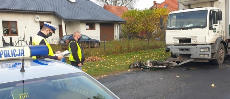 Zginął motorowerzysta po zderzeniu z ciężarówką  