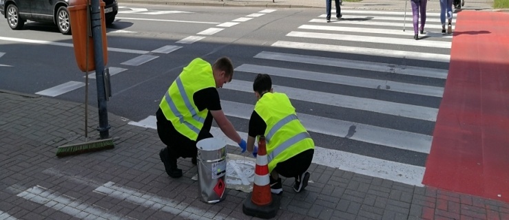 Ostrzegawcze piktogramy na terenie Elbląga