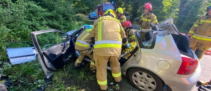 Wypadek pod Elblągiem. Dwie osoby w szpitalu
