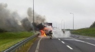 Pożar pojazdu ciężarowego na S22