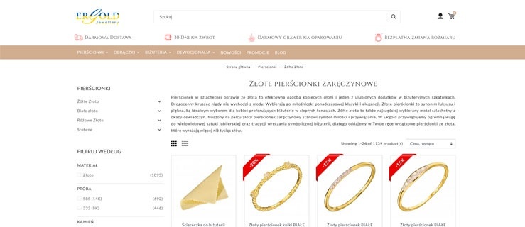 Złote pierścionki - klasyczna elegancja na każdą okazję!
