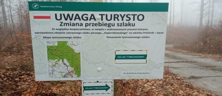 Tymczasowa zmiana przebiegu szlaku Kopernikowskiego