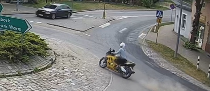 Pościg za motocyklistą w Pasłęku. Rekordowy mandat - ponad 30 tys. zł!