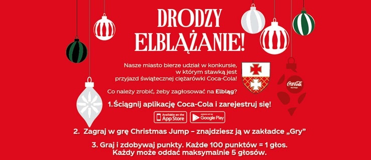 Ciężarówka Coca-Cola może zawitać do Elbląga!