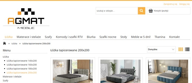 Łóżka tapicerowane 200x200 - Sklep meblowy Agat Meble