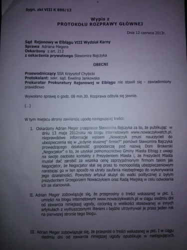 Adrian Meger z Nowaczywatch musi przeprosić firmę Negocjator