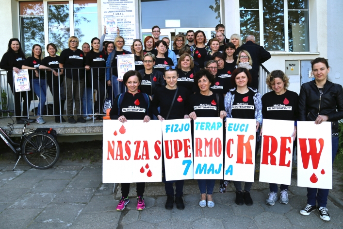 Akcją oddawania krwi rozpoczęli ogólnopolski protest. 