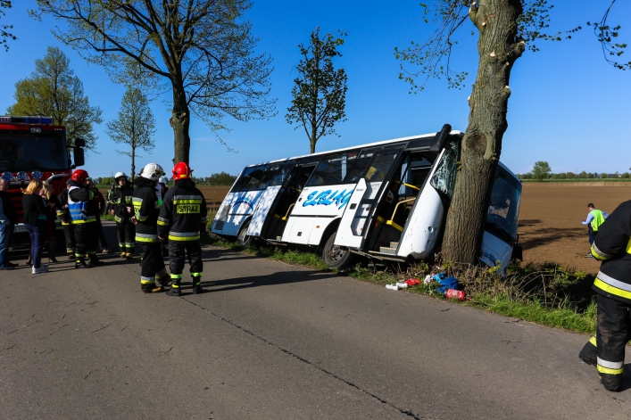 Autobus wypadł z drogi. 8 osób rannych