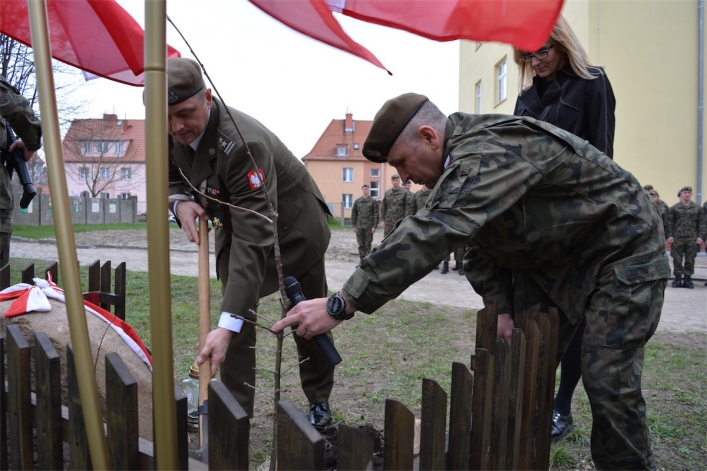 Dąb pamięci w nowej jednostce