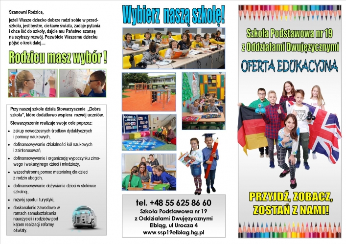 SP 19 w Elblągu - ulotka