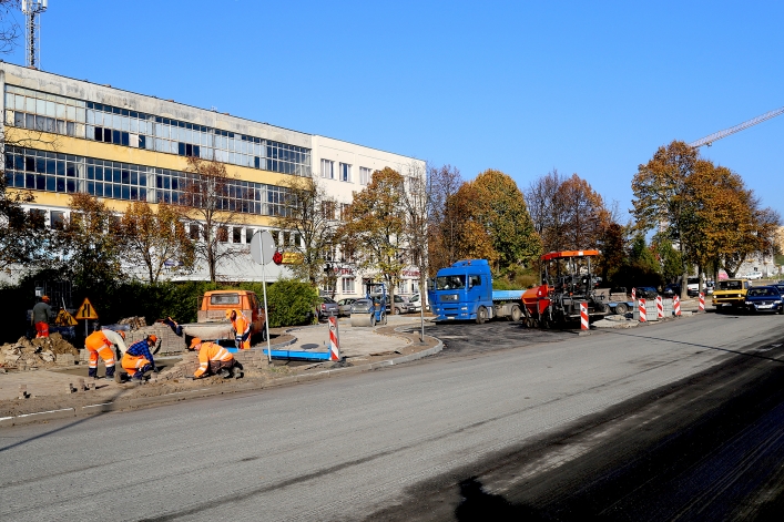 Elbląg. Budowa ronda przy Królewieckiej i Kościuszki