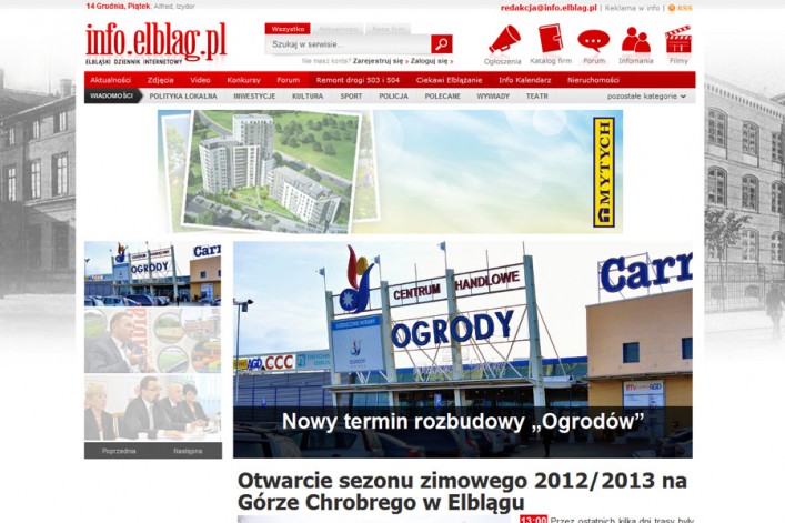 Elbląg w sieci. Testujemy strony www, które regularnie czytają elblążanie. Część 2 - info.elblag.pl