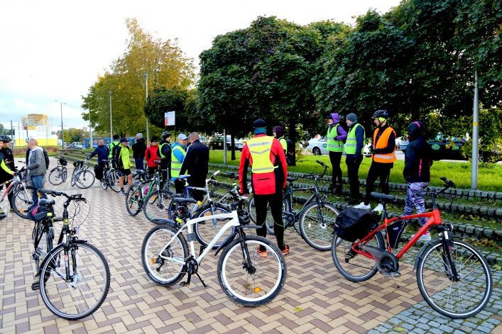 Elbląscy policjanci wzięli udział w sztafecie rowerowej 