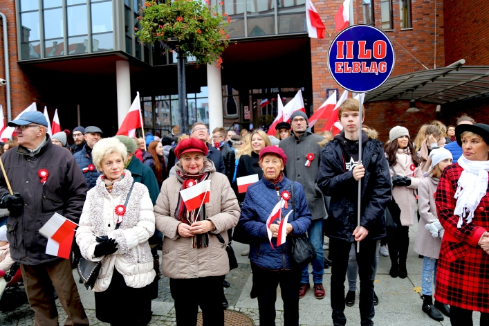 Elblażanie świętowali 100-lecie odzyskania niepodległości przez Polskę