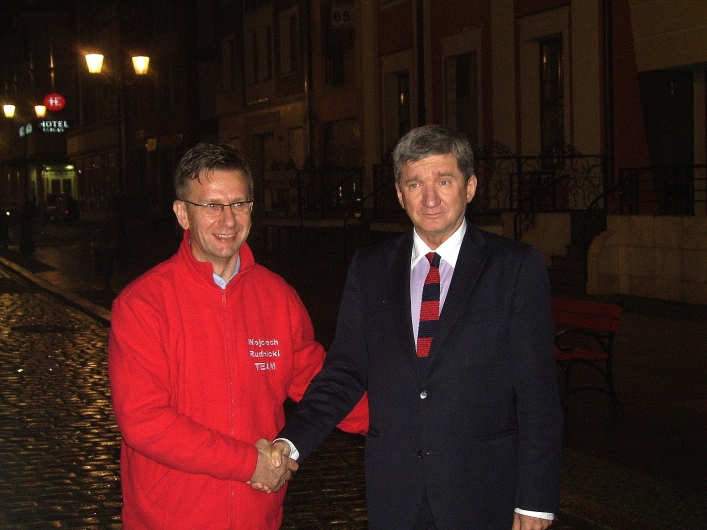 Jerzy Wenderlich w Elblągu na briefingu wyborczym SLD