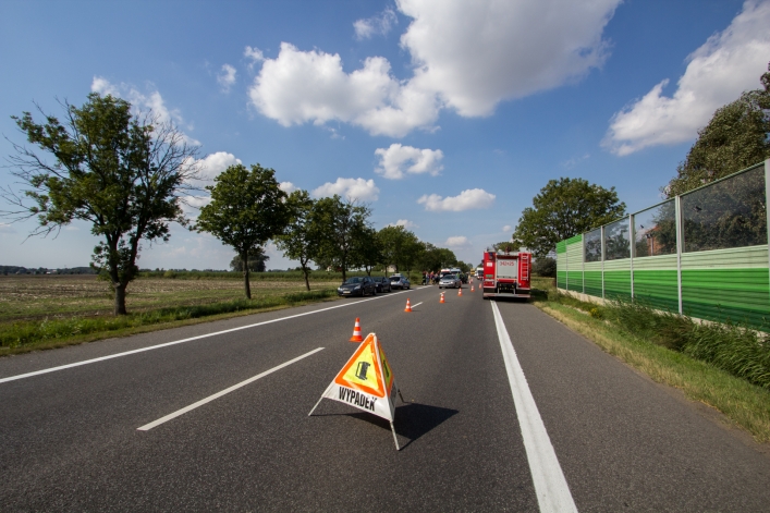 Kolizja czterech samochodów w Kazimierzowie