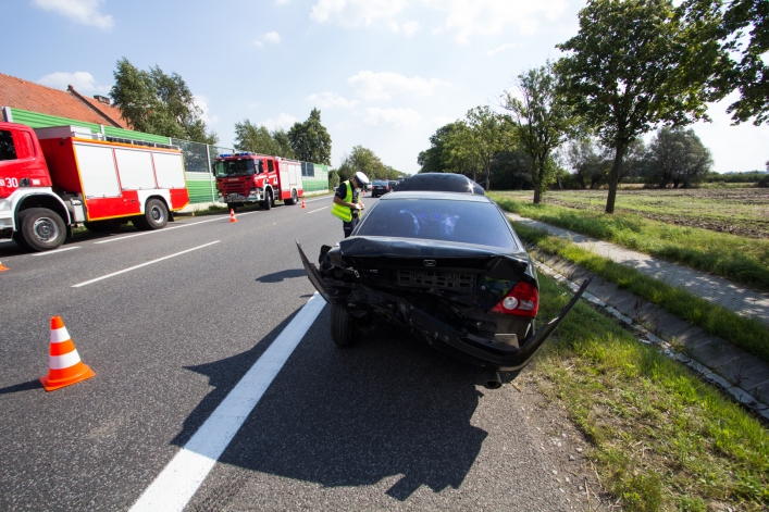 Kolizja czterech samochodów w Kazimierzowie