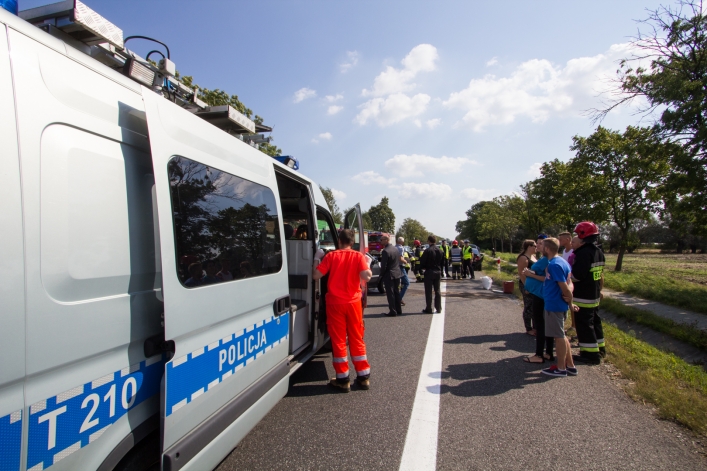 Kolizja czterech samochodów w Kazimierzowie