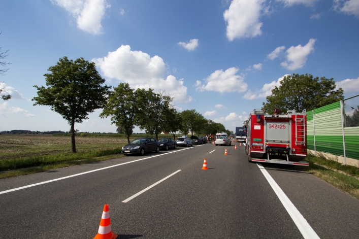 Kolizja czterech samochodów w Kazimierzowie