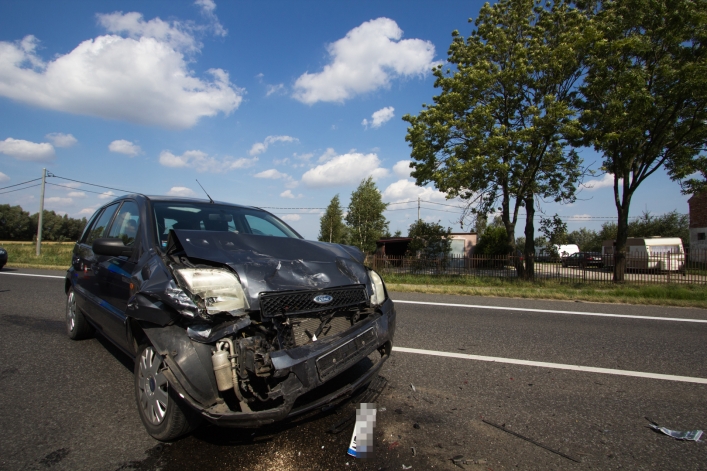 Kolizja czterech samochodów w Kazimierzowie